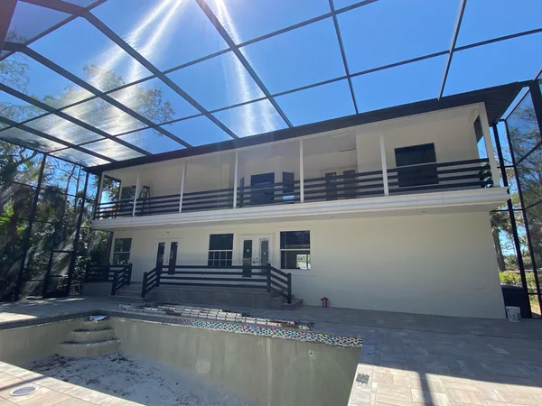 Durable aluminum railings for a balcony.